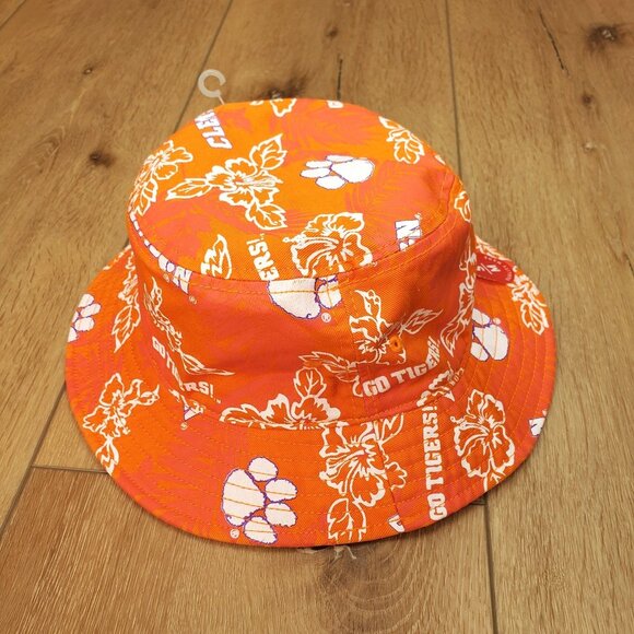 New Reyn Spooner Clemson Tigers Bucket Hat Tiger Paw Size S/M American Needle - Picture 2 of 10